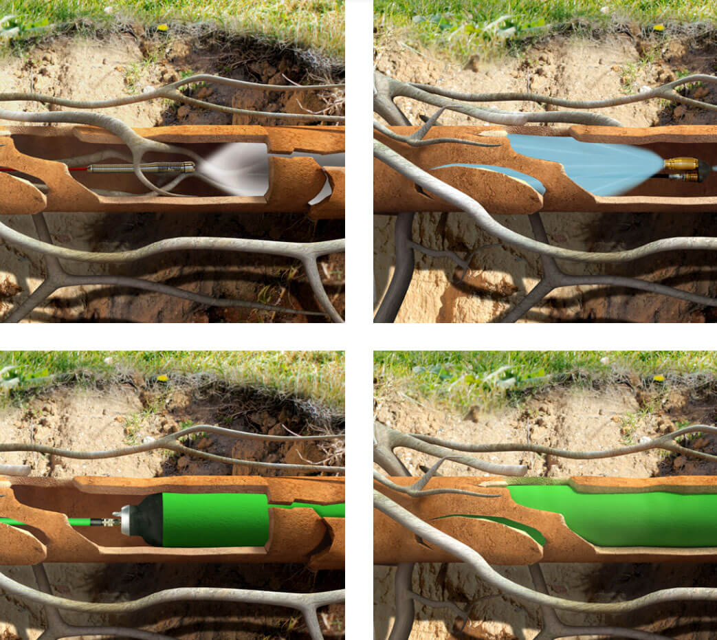 Pipe relining for tree roots